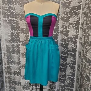 Colorful Teal Dress, with pockets!